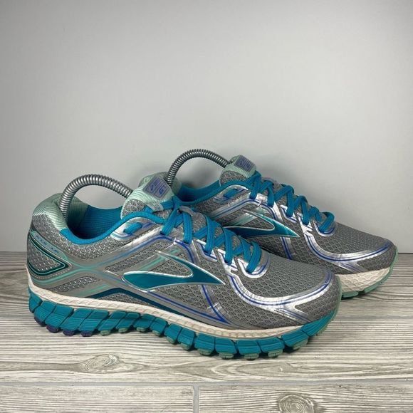 Brooks GTS Silver/Blue Running Shoe - Women's 9 - Picture 1 of 9